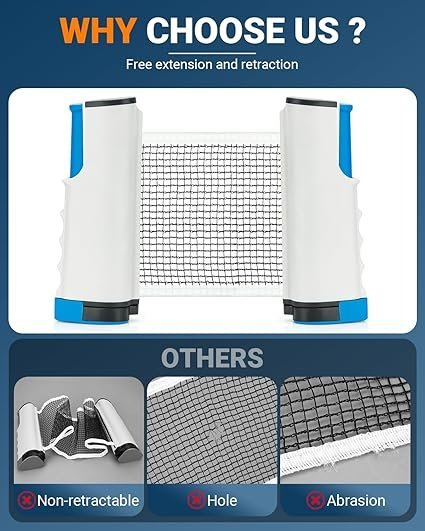 71IjHCUqxtL._AC_SX425_.jpg Retractable Ping Pong Net Upgrade Table Tennis Net Stands Upright Without Sagging Ping Pong Net