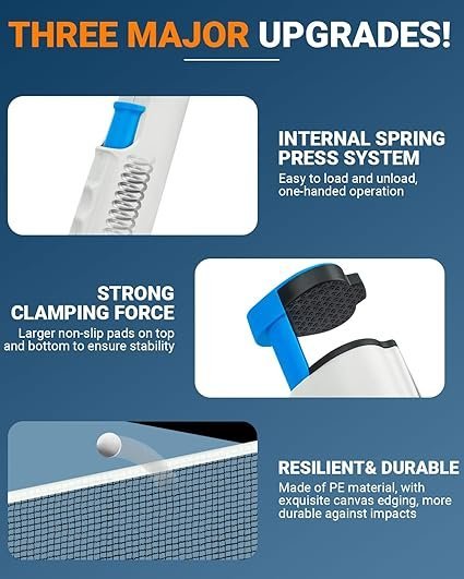 71iAZc4S39L._AC_SX425_.jpg Retractable Ping Pong Net Upgrade Table Tennis Net Stands Upright Without Sagging Ping Pong Net